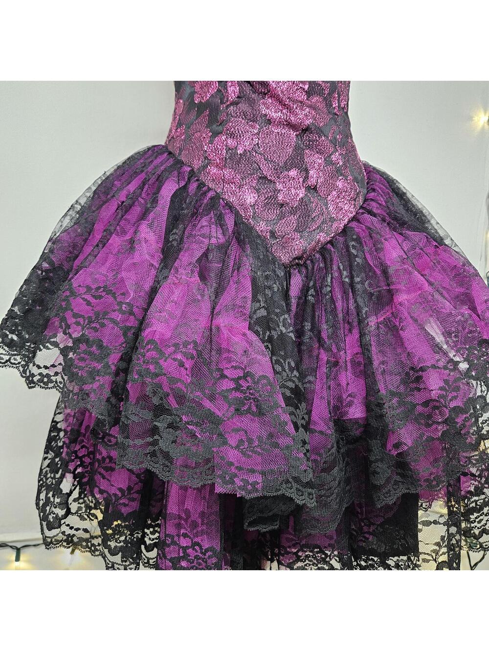 80s vintage goth short party dress from loralie size 4 - Picture 3 of 8